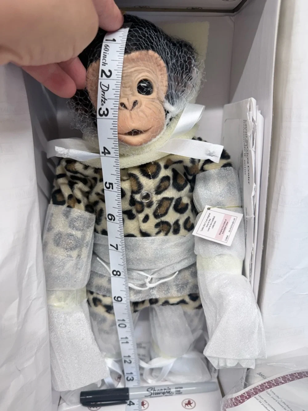 Ashton-Drake Little Ubu Primate Monkey Doll Cindy Sales Love to be Cuddled COA